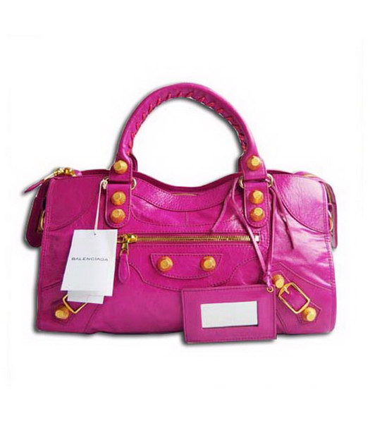 Giant City Gold Hardware Handbag_Fuchsia